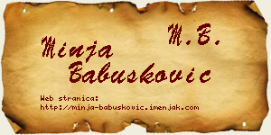 Minja Babušković vizit kartica